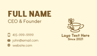 Branch Leaf Coffee Cup Business Card Design
