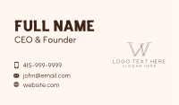 Carpentry Letter W  Business Card