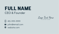 Blue Cursive Wordmark Business Card