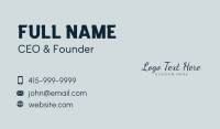 Blue Cursive Wordmark Business Card