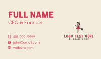 Female Broom Janitress Business Card