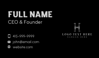 Luxury Classic Column Letter H Business Card