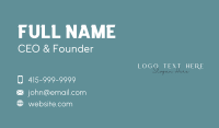 Generic Apparel Wordmark Business Card