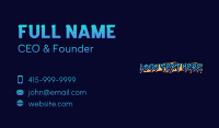 Blue Graffiti Wordmark Business Card