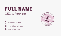 Pink Feminine Brand Letter Business Card