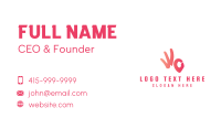 Pink Hand Letter WC Business Card