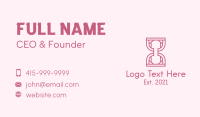 Pink Outline Hourglass  Business Card Design