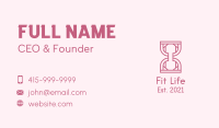 Pink Outline Hourglass  Business Card