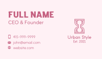 Pink Outline Hourglass  Business Card