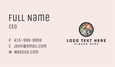 Carpentry Tool Saw Badge Business Card