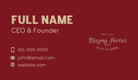 Golden Cursive Wordmark Business Card Image Preview