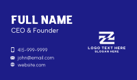 Zigzag Business Letter Z  Business Card
