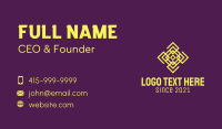 Yellow Pattern Outline  Business Card