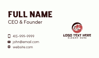 Red and Black Dragon Circle Business Card