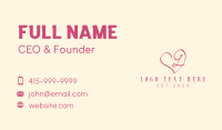 Pink Spa Heart Letter L Business Card