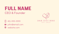 Pink Spa Heart Letter L Business Card Design