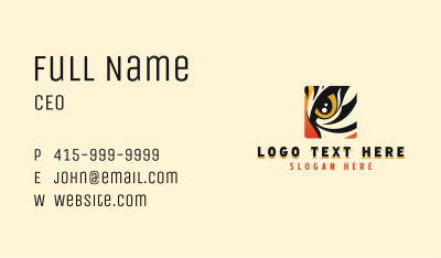 Tiger Eye Wildlife Business Card Image Preview