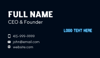 Blue Neon Light Wordmark Business Card Design
