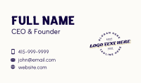 Retro Tilted Wordmark Business Card