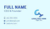 Blue Cleaning Squeegee Business Card