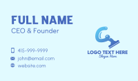 Blue Cleaning Squeegee Business Card Design