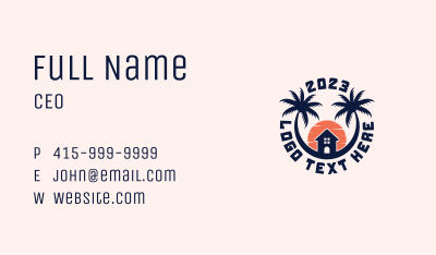 Palm Tree Getaway Business Card