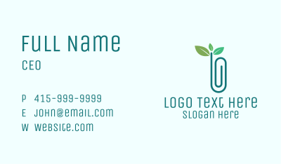 Eco Friendly Paper Clip Business Card