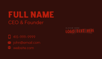 Scary Horror Wordmark Business Card