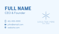 Blue Line Art Snowflake Business Card Design