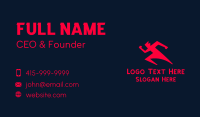 Red Running Man Business Card Design