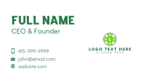 Green Cloverleaf Lettermark Business Card