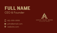 Golden Arc Letter A Business Card