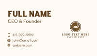 Brown Abstract Coffee Bean Business Card