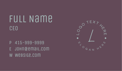 Beauty Fashion Text Business Card