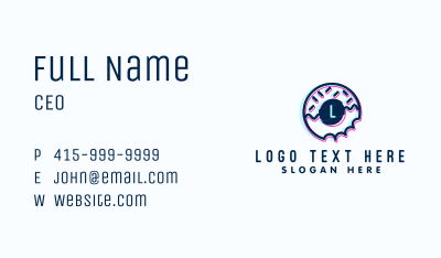 Donut Sprinkle Lettermark Business Card