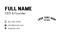Curved Text Business Card Design