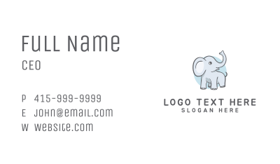 Cute Elephant Animal Business Card