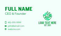 Green Hand Leaf  Business Card Design