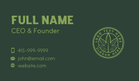 Cannabis Plant Drug Business Card Design