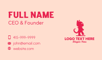 Pink Love Cat  Business Card Design