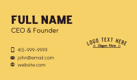 Black Retro Wordmark Business Card