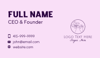 Purple Flower Hand  Business Card Design