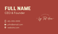 Simple Style Script Wordmark Business Card