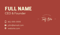 Simple Style Script Wordmark Business Card