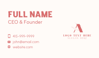 Pink Nature Letter A Business Card