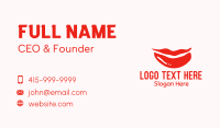 Smiling Red Lips Business Card