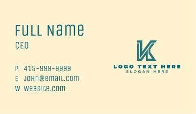Bold Letter K Business Card