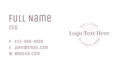 Whimsical Floral Wordmark Business Card