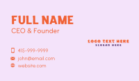 Quirky Playful Company Business Card