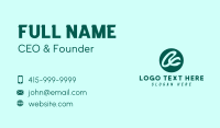 Green Cursive Letter A  Business Card